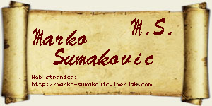 Marko Šumaković vizit kartica